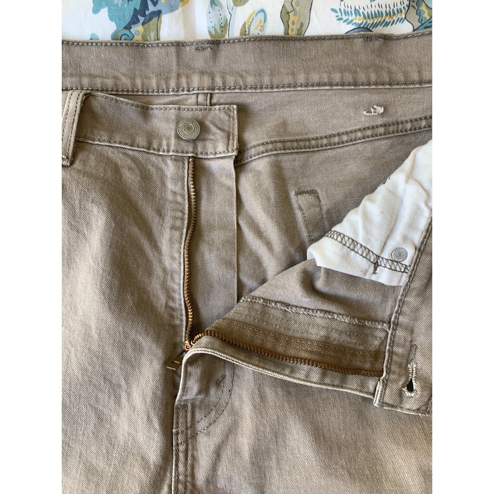 Levis 505 Jean Mens 38x32 Beige Tan Regular Fit Straight Leg Cotton Denim Pants - Picture 11 of 16